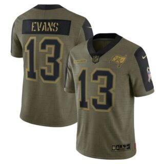 Men's #13 Mike Evans Tampa Bay Buccaneers Olive 2021 Salute To Service Limited Jersey