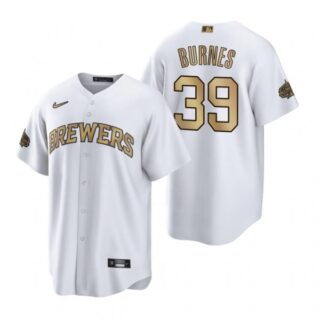 Men's Cool Base Corbin Burnes Milwaukee Brewers 2022 MLB All-Star Game White Stitched Jersey