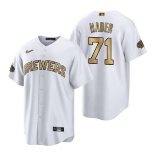 Men's Cool Base Josh Hader Milwaukee Brewers 2022 MLB All-Star Game White Stitched Jersey