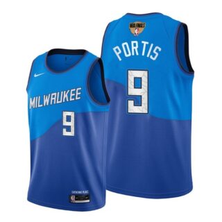 Men's #9 Bobby Portis Milwaukee Bucks 2021 NBA Finals Jersey Blue