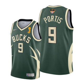 Men's Bobby Portis Milwaukee Bucks 2021 NBA Finals Champions Jersey Green Earned