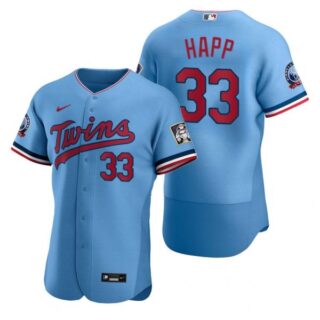 Men's J.A. Happ Minnesota Twins Flex Base Jersey Light Blue