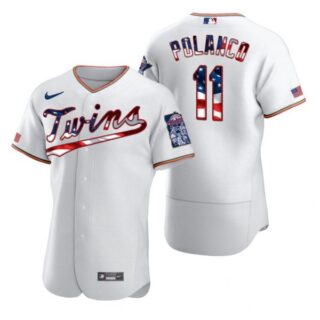 Men's Jorge Polanco Minnesota Twins Flex Base Jersey White Stars