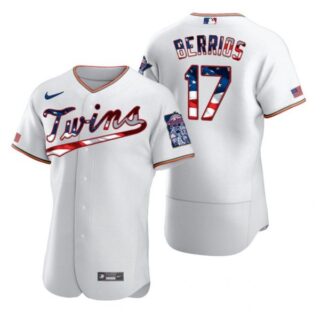 Men's Jose Berrios Minnesota Twins Flex Base Jersey White Stars