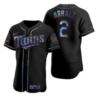 Men's Luis Arraez Minnesota Twins Flex Base Jersey Black Holographic