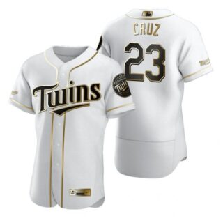 Men's Nelson Cruz Minnesota Twins Flex Base Jersey White Golden