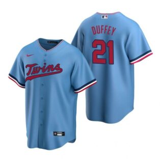 Men's Tyler Duffey Minnesota Twins Cool Base Jersey Light Blue