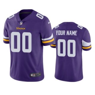 Men's Custom Minnesota Vikings Vapor Limited Stitched Jersey Purple