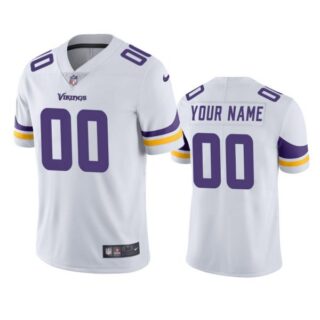 Men's Custom Minnesota Vikings Vapor Limited Stitched Jersey White