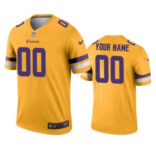 Men's Custom Minnesota Vikings Limited Stitched Jersey Yellow