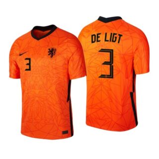 Men's Matthijs De Ligt Netherlands National Orange Home Jersey