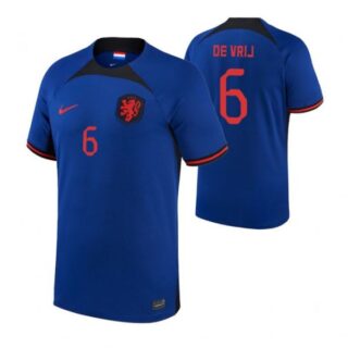 Youth Stefan De Vrij Netherlands National Team Blue Away 2022-23 Jersey