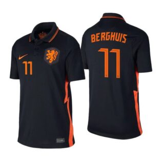 Men's Steven Berghuis Netherlands National Black Away Jersey