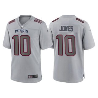 Men's New England Patriots Mac Jones Gray Atmosphere Fashion Stitched Jersey