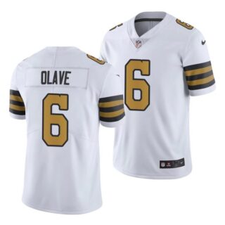 Men's New Orleans Saints Chris Olave 2022 NFL Draft Stitched Jersey White Alternate