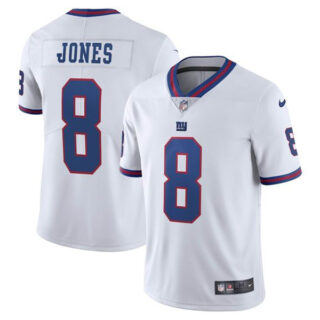 Men's #8 Daniel Jones New York Giants Limited Stitched Jersey White