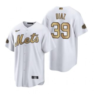 Men's Cool Base Edwin Diaz New York Mets 2022 MLB All-Star Game White Stitched Jersey