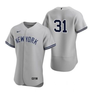 Men's Aaron Hicks New York Yankees Flex Base Jersey Gray
