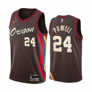 Men's Norman Powell Portland Trail Blazers Basketball Jersey Chocolate