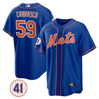 Men's #59 Carlos Carrasco New York Mets Royal Jersey Cool Base Royal