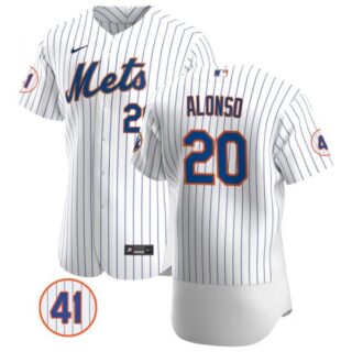 Men's #20 Pete Alonso New York Mets Gray Jersey Flex Base White