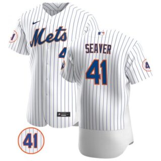 Men's #41 Tom Seaver New York Mets White Jersey Flex Base White
