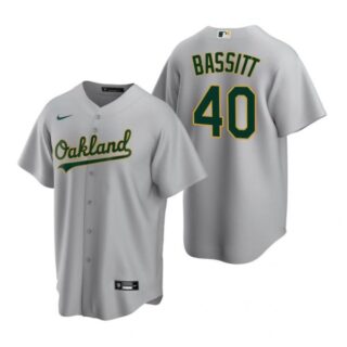 Men's #40 Chris Bassitt Oakland Athletics Cool Base Jersey Gray