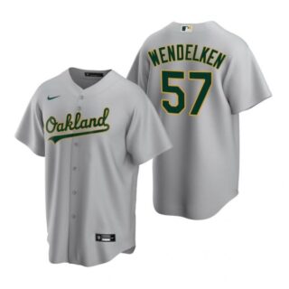 Men's #75 J.B. Wendelken Oakland Athletics Cool Base Jersey Gray