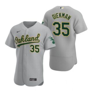 Men's #35 Jake Diekman Oakland Athletics Flex Base Jersey Gray