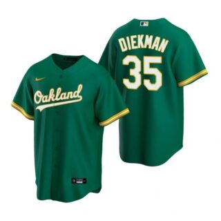 Men's #35 Jake Diekman Oakland Athletics Cool Base Jersey Kelly Green