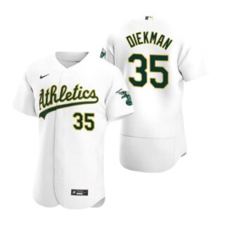 Men's #35 Jake Diekman Oakland Athletics Flex Base Jersey White