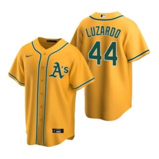 Men's #44 Jesus Luzardo Oakland Athletics Cool Base Jersey Gold
