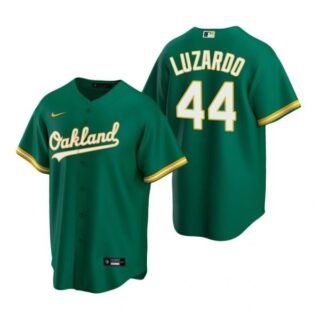 Men's #44 Jesus Luzardo Oakland Athletics Cool Base Jersey Kelly Green
