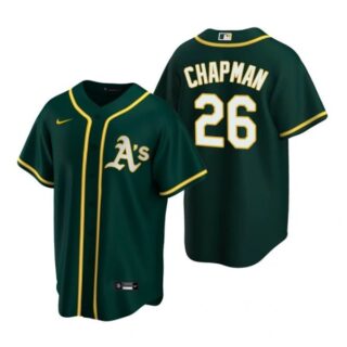 Men's #26 Matt Chapman Oakland Athletics Cool Base Jersey Green