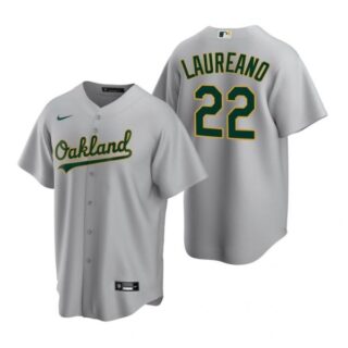 Men's #22 Ramon Laureano Oakland Athletics Cool Base Jersey Gray
