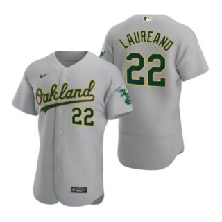Men's #22 Ramon Laureano Oakland Athletics Flex Base Jersey Gray