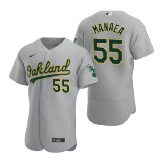 Men's #55 Sean Manaea Oakland Athletics Flex Base Jersey Gray