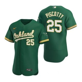 Men's #25 Stephen Piscotty Oakland Athletics Flex Base Jersey Kelly Green