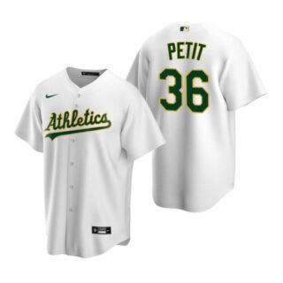 Men's #36 Yusmeiro Petit Oakland Athletics Cool Base Jersey White