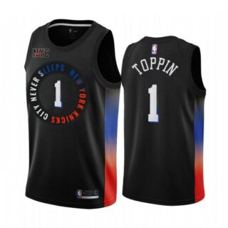 Men's Obi Toppin New York Knicks Basketball Jersey Black