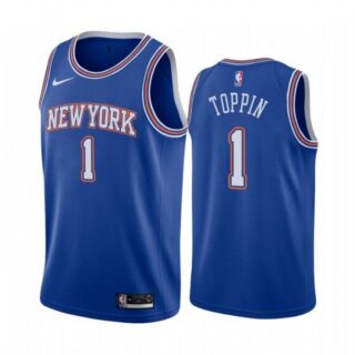 Men's Obi Toppin New York Knicks Basketball Jersey Blue