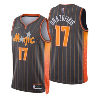 Men's Ignas Brazdeikis Orlando Magic City Anthracite 75th Anniversary Diamond Jersey Stitched