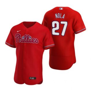 Men's #27 Aaron Nola Philadelphia Phillies Flex Base Jersey Red