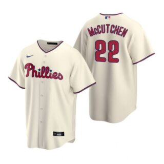 Men's #22 Andrew Mccutchen Philadelphia Phillies Cool Base Jersey Cream