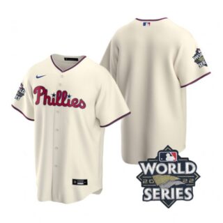 Youth Philadelphia Phillies 2022 World Series Cream Stitched Jersey