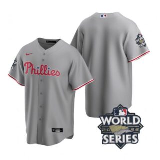 Youth Philadelphia Phillies 2022 World Series Gray Stitched Jersey