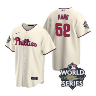 Youth Philadelphia Phillies Brad Hand 2022 World Series Cream Stitched Jersey