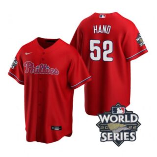 Youth Philadelphia Phillies Brad Hand 2022 World Series Red Stitched Jersey