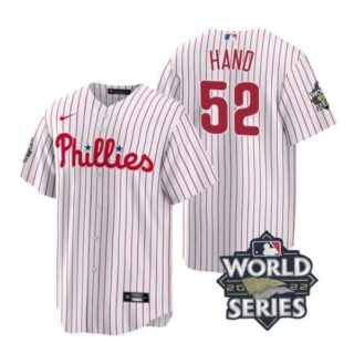 Youth Philadelphia Phillies Brad Hand 2022 World Series White Stitched Jersey