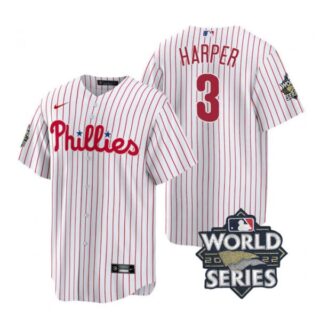 Youth Philadelphia Phillies Bryce Harper 2022 World Series White Stitched Jersey